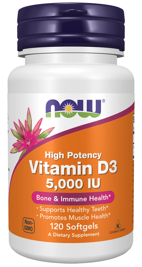 Now Foods NOW Foods Vitamin D-3 5000 IU – 120 & 240 Softgels 120 softgels Vitamin D3