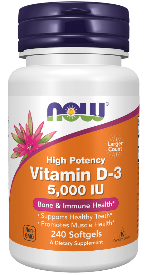 Now Foods Vitamin D-3 5000IU 240 softgels Vitamin D3