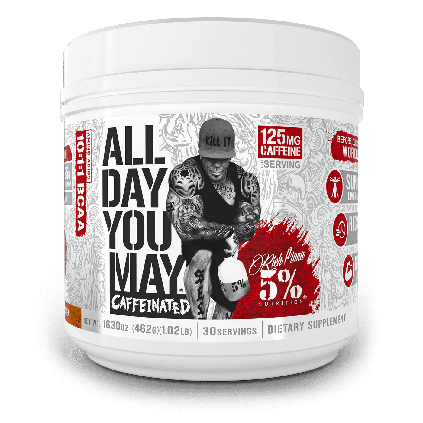 5% Nutrition All Day You May Caffeinated Amino Acids