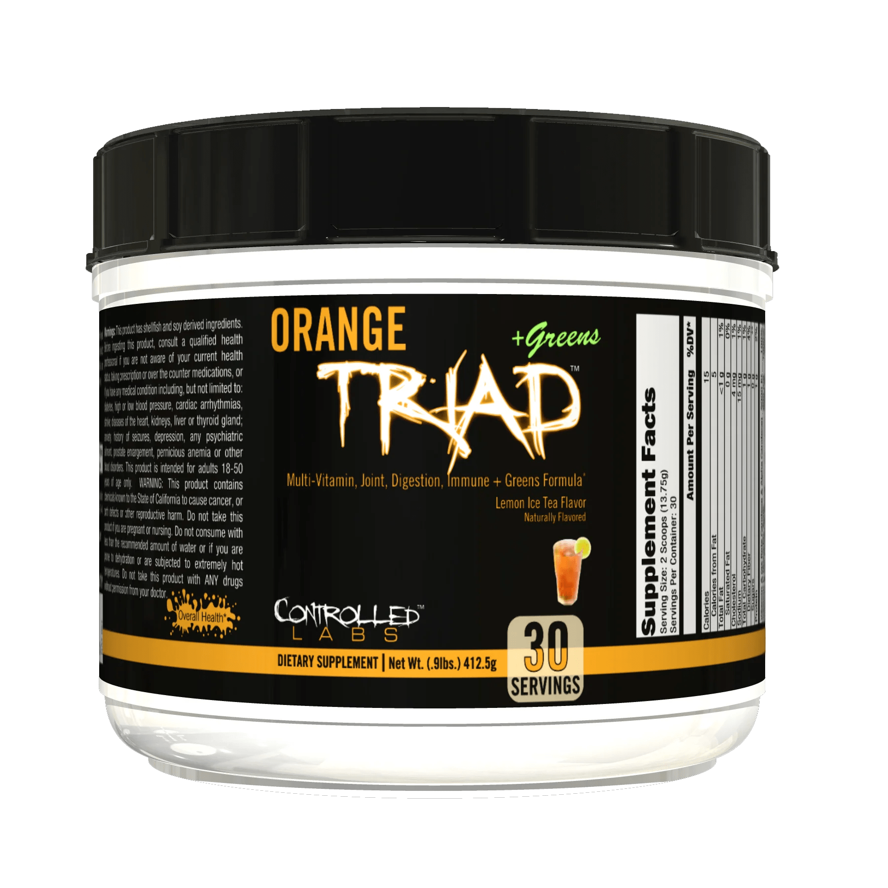 Controlled Labs Orange Triad + Greens 30 Servings / Lemon Ice Tea Multi Vitamin + Greens