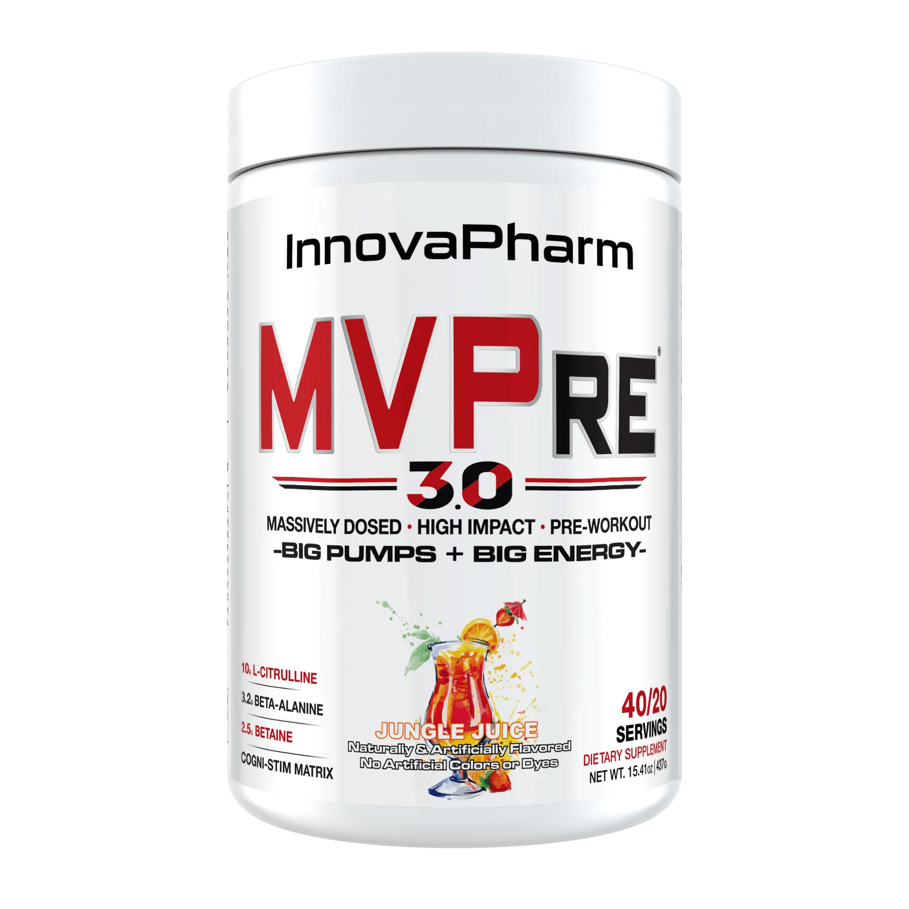 InnovaPharm MVPre 3.0 437g (40/20 Servings) / Jungle Juice Pre-Workout