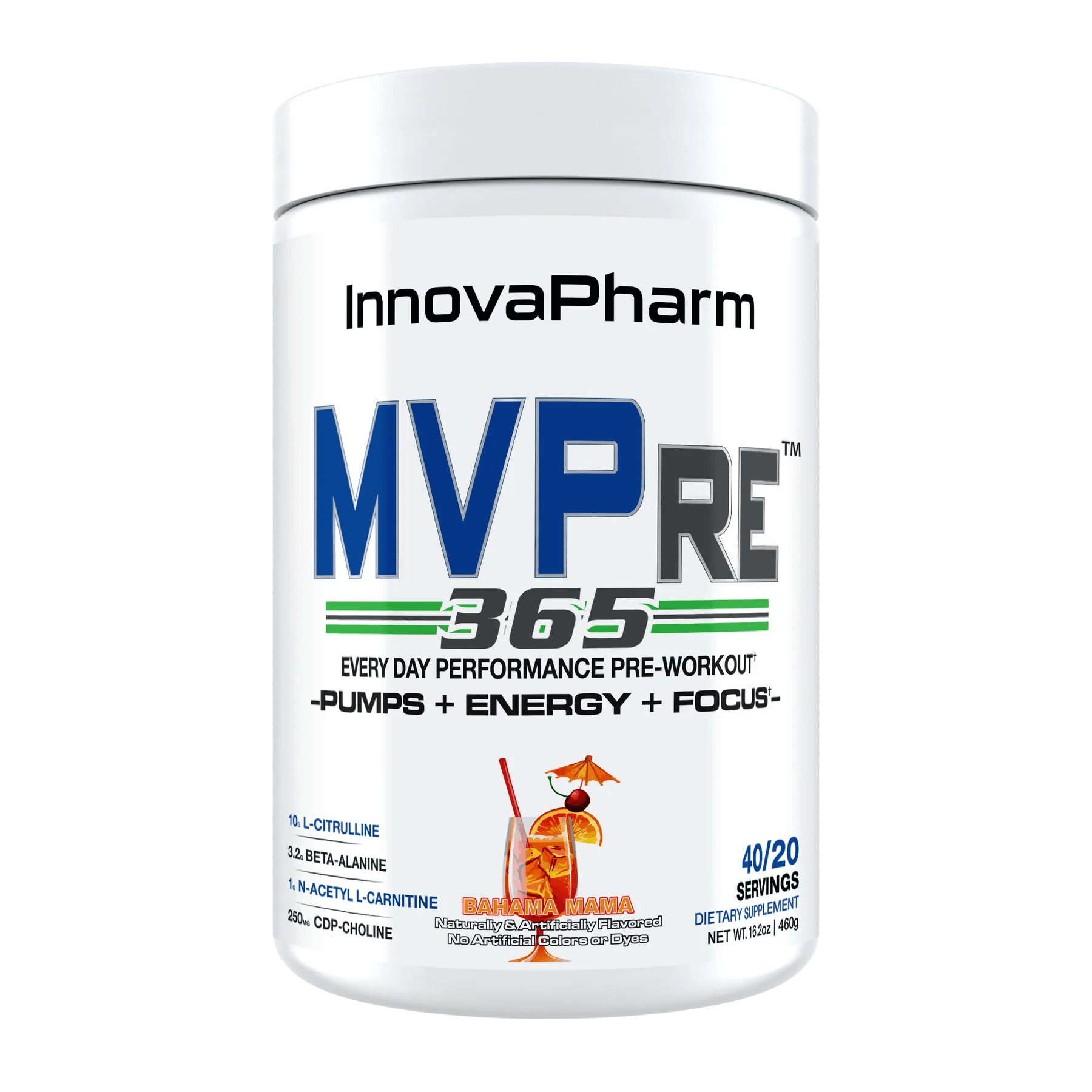 InnovaPharm MVPRE 365 40/20 Servings / Bahama Mama Pre-Workout