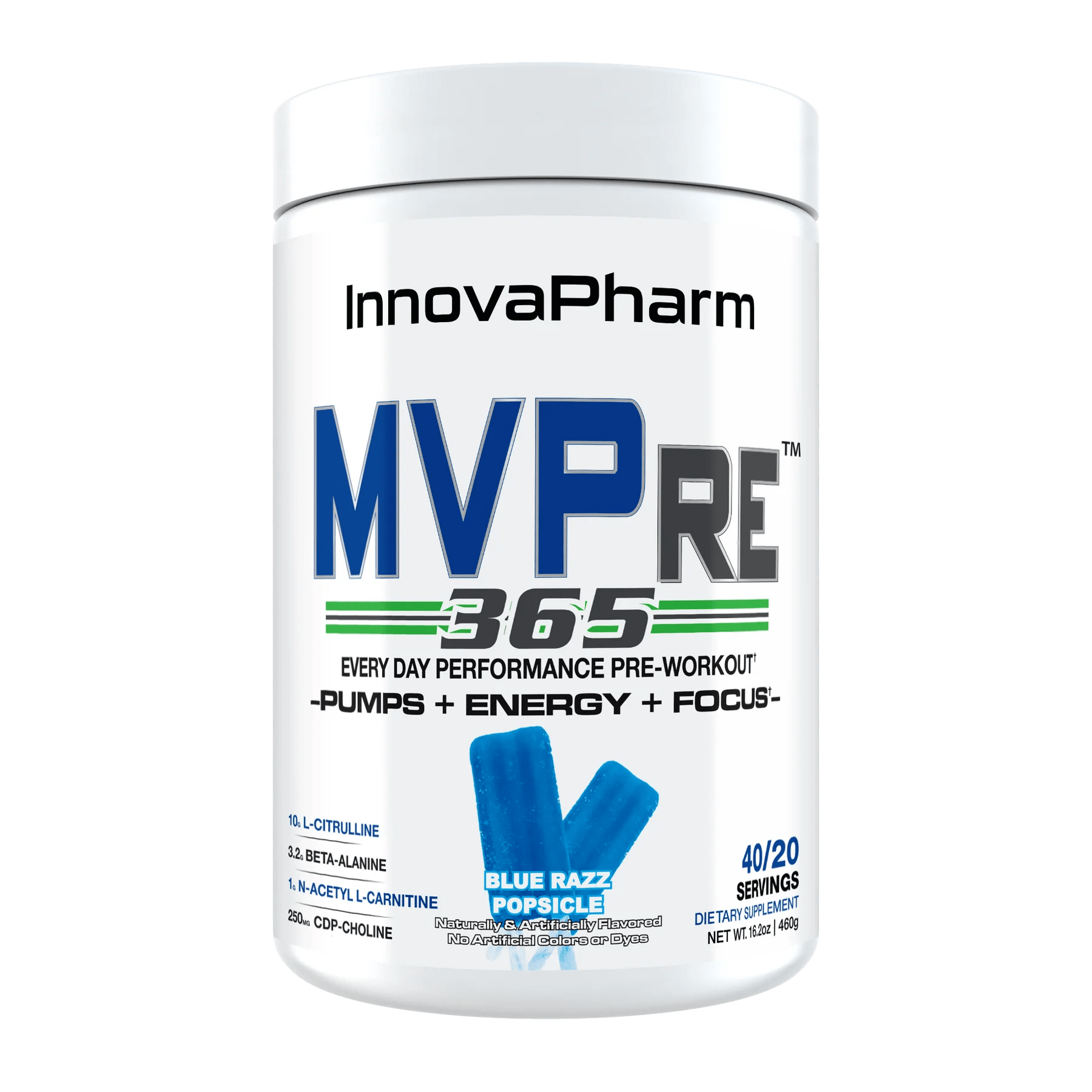 InnovaPharm MVPRE 365 40/20 Servings / Blue Razz Popsicle Pre-Workout