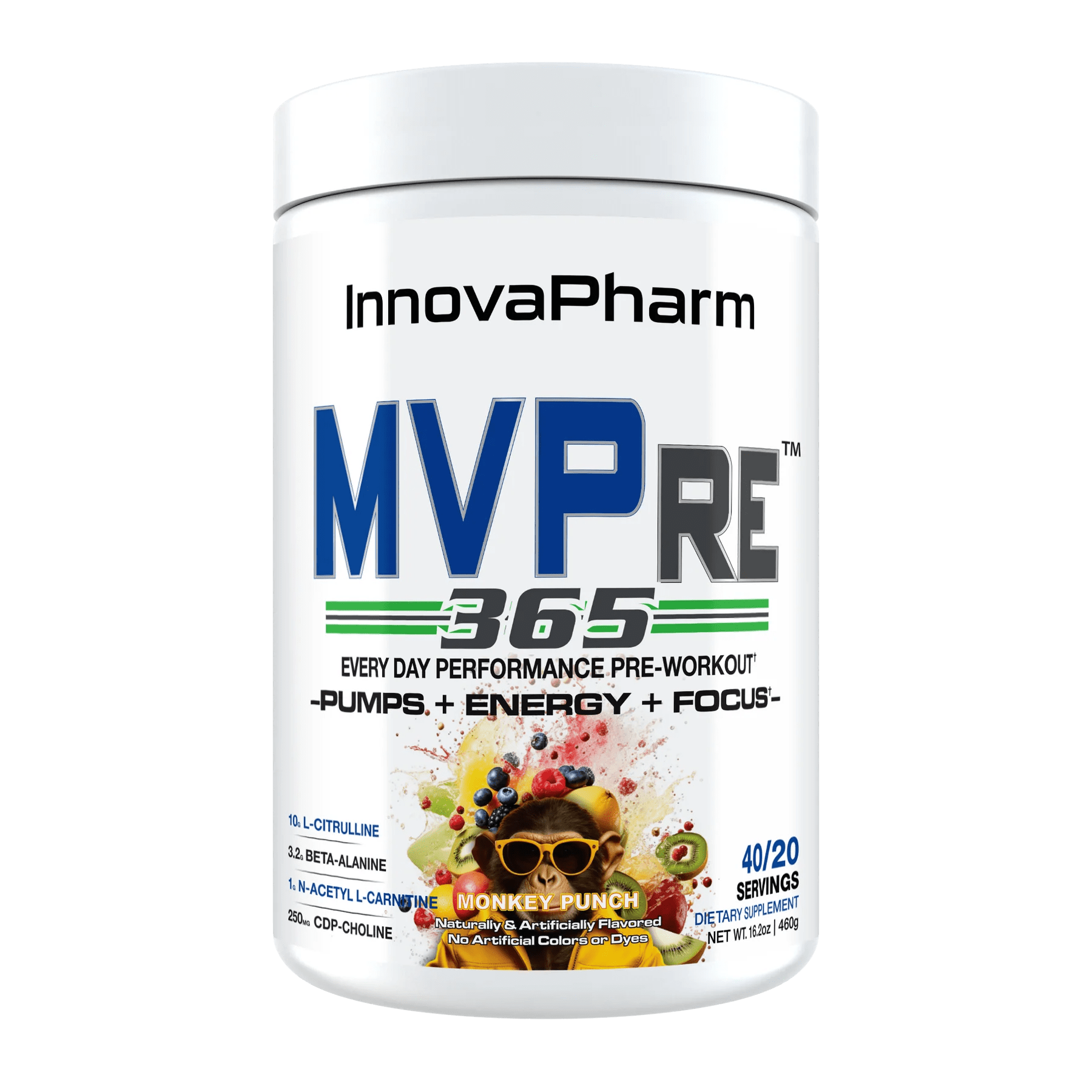 InnovaPharm MVPRE 365 40/20 Servings / Monkey Punch Pre-Workout