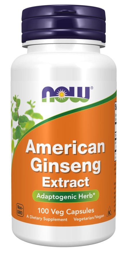 Now Foods American Ginseng 500mg 100 Veg Capsules Adaptogenic Herb