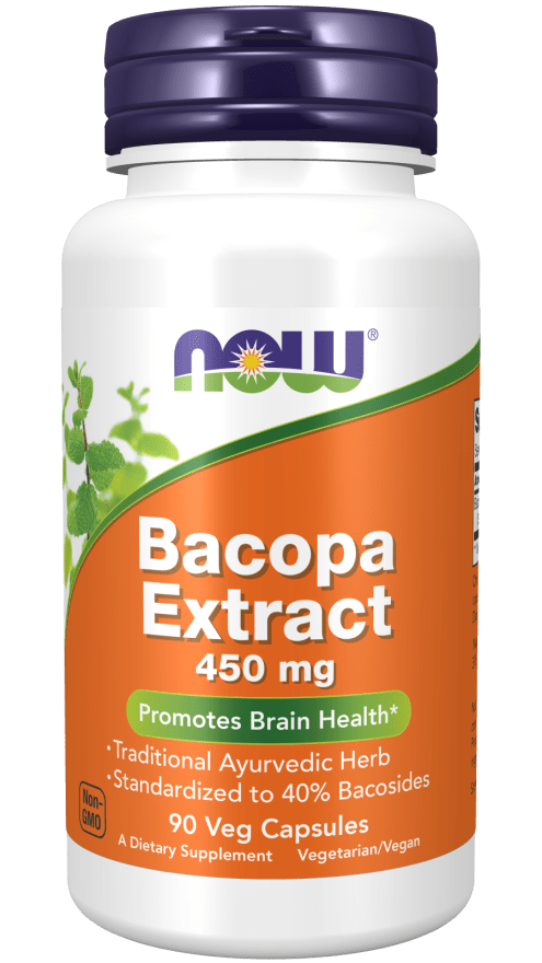 NOW Foods Bacopa Extract 450mg 90 Veg Capsules Traditional Ayurvedic herb