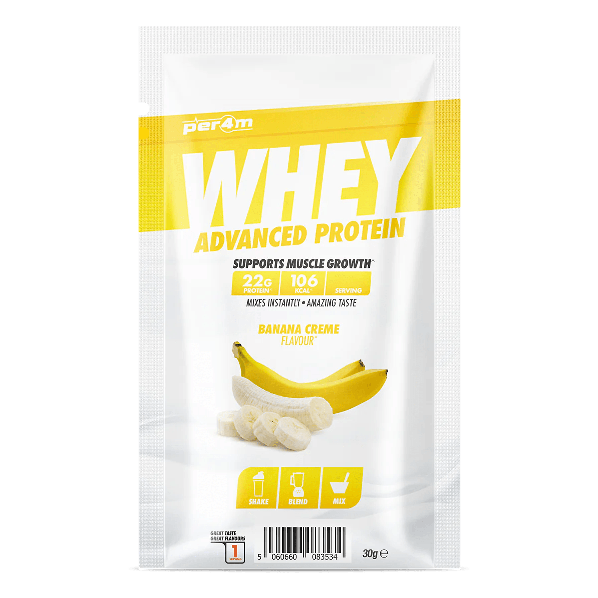 Per4m Advanced Whey Protein Sachet 30 grams / Banana Creme Whey Protein Sachet