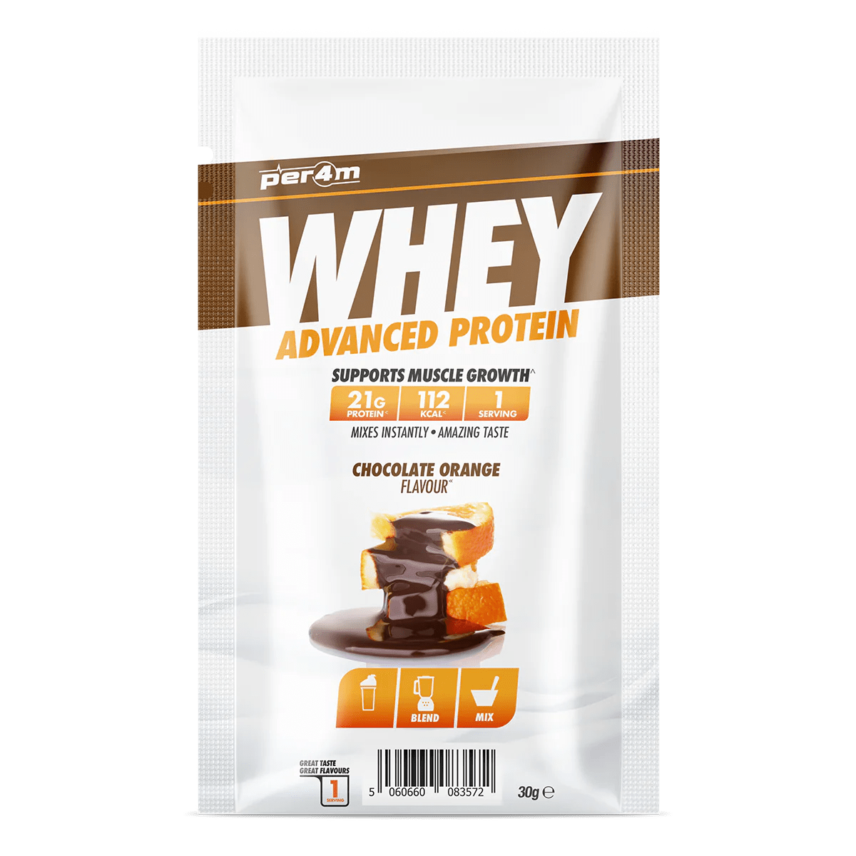 Per4m Advanced Whey Protein Sachet 30 grams / Chocolate Orange Whey Protein Sachet