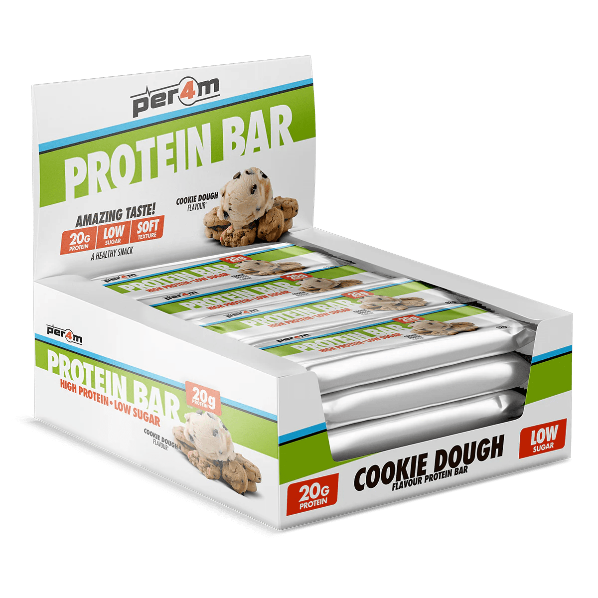 Per4m Per4m Protein Bars 12x62g 12x62g / Cookie Dough Protein Bars