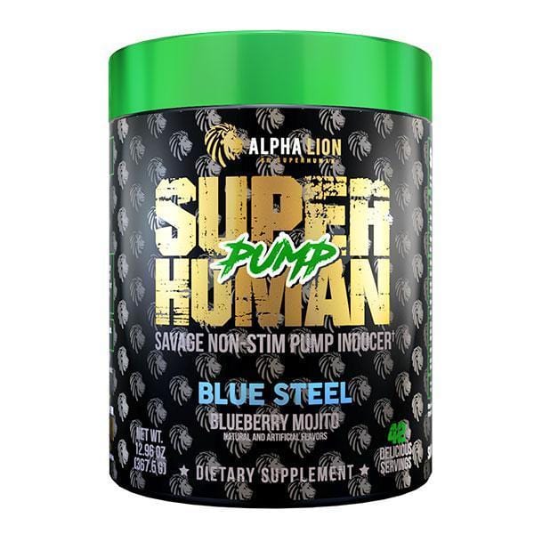 Alpha Lion SuperHuman Pump - Stim Free Pre-Workout 42 scoops / Blue Steel Muscle Pump Formula