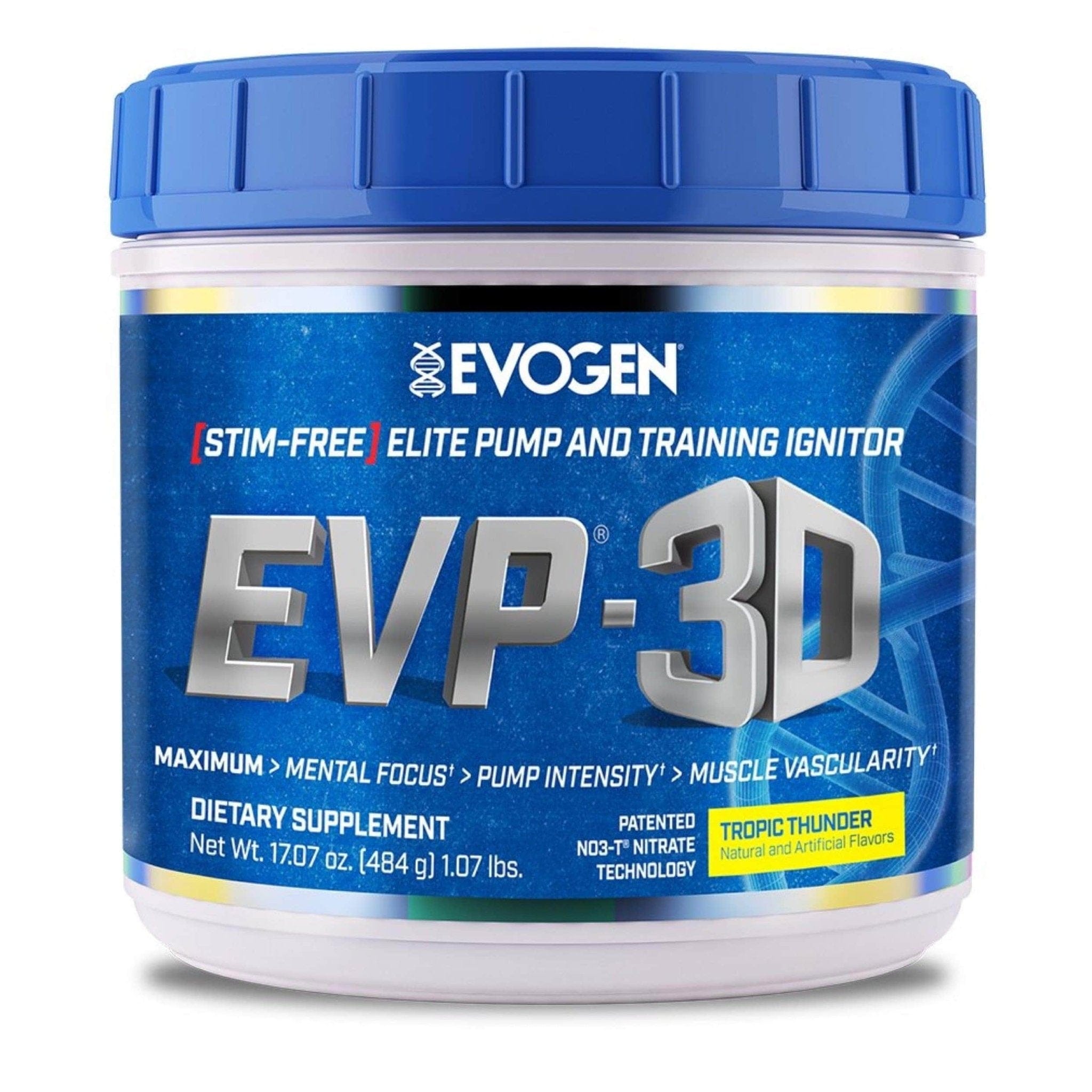 Evogen EVP-3D Non-Stim Pre-Workout 40/20 servings / Tropic Thunder Muscle Pump Formula