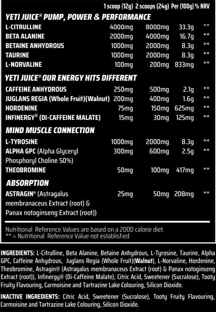 Gorillalpha Yeti Juice Pre-Workout