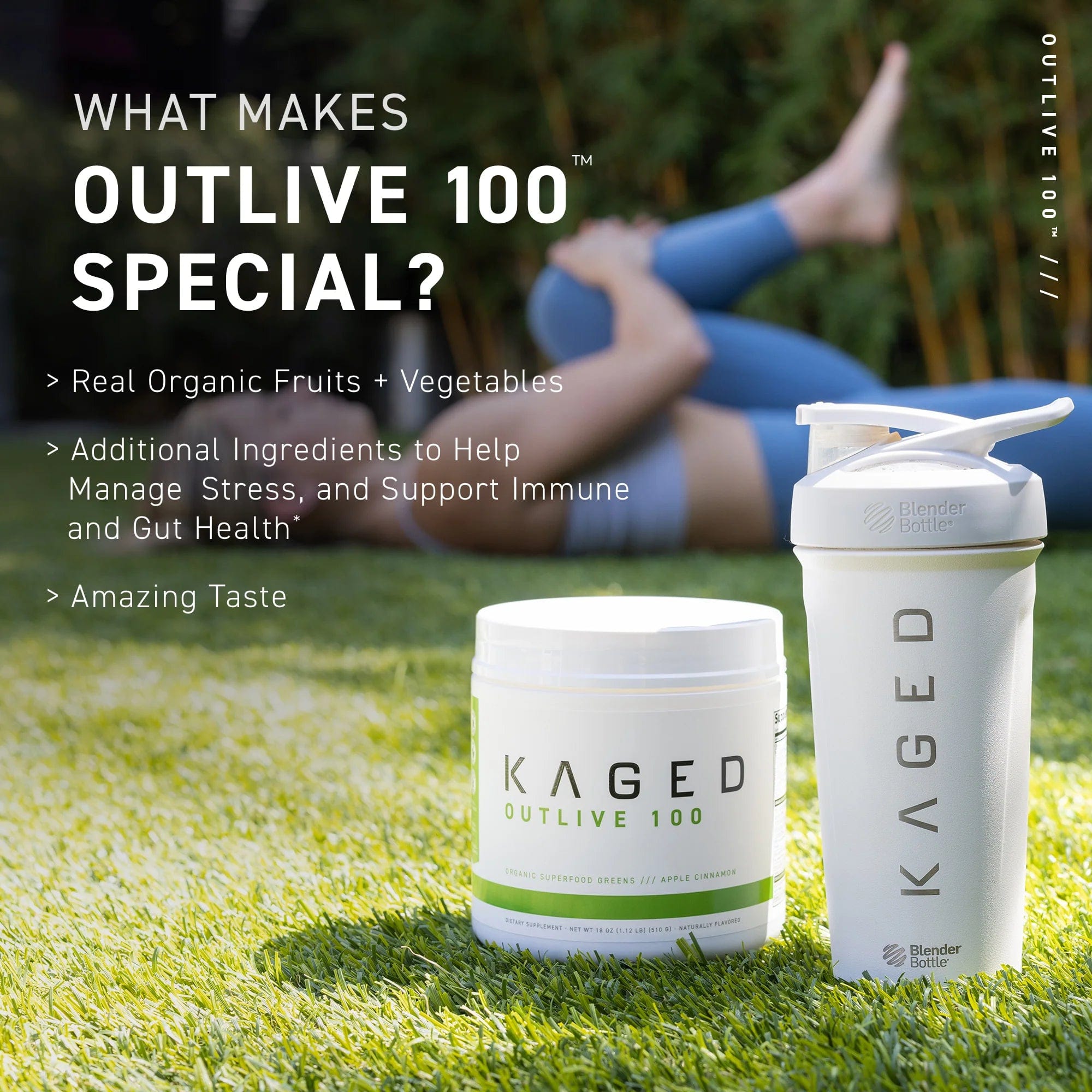 Kaged MuscleOutlive 100 - Premium Organic Superfoods + Greens BlendOrganic Superfoods + Greens BlendRED SUPPS