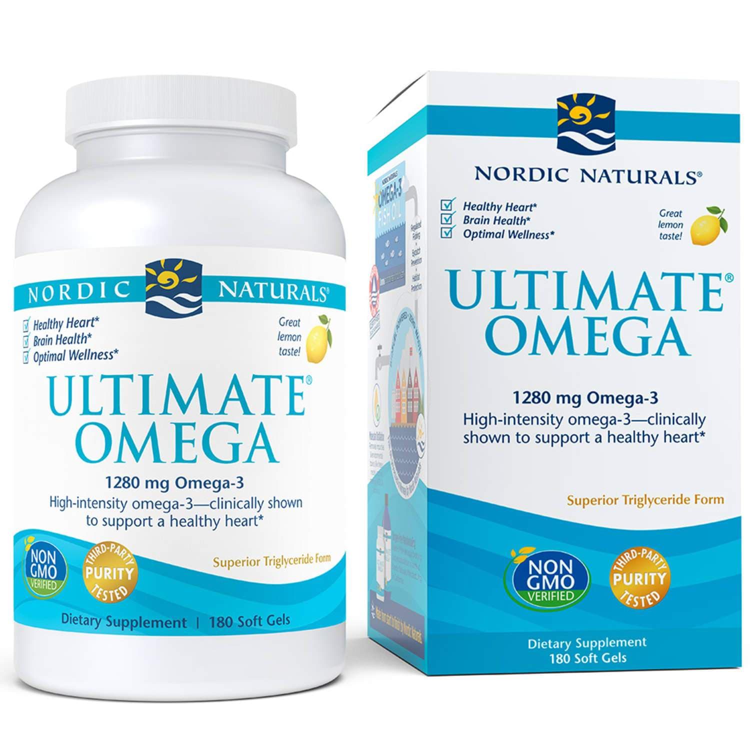 Nordic Naturals Ultimate Omega, 1280mg Lemon 180 softgels Omega