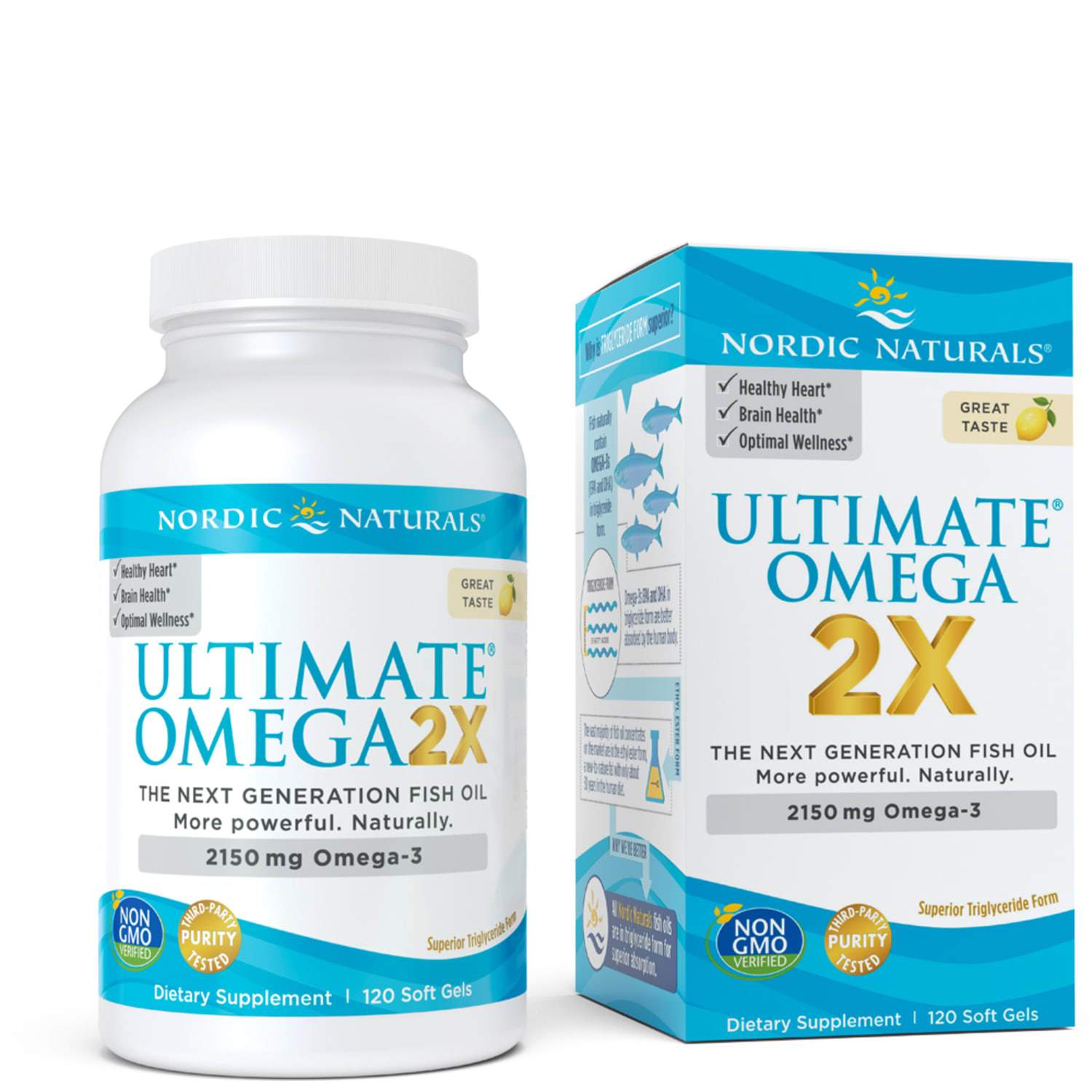 Nordic Naturals Ultimate Omega 2X 2150mg Lemon 120 softgels Omega