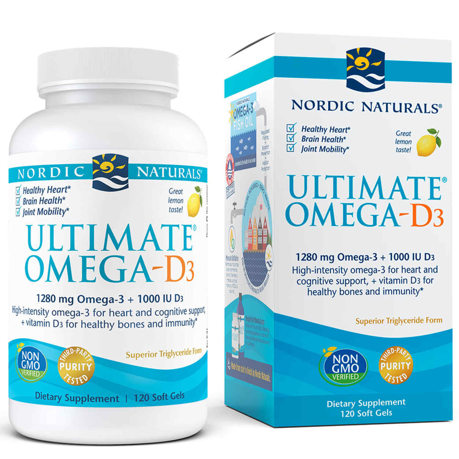 Nordic Naturals Ultimate Omega-D3, 1280mg 120 Softgels Omega®-D3