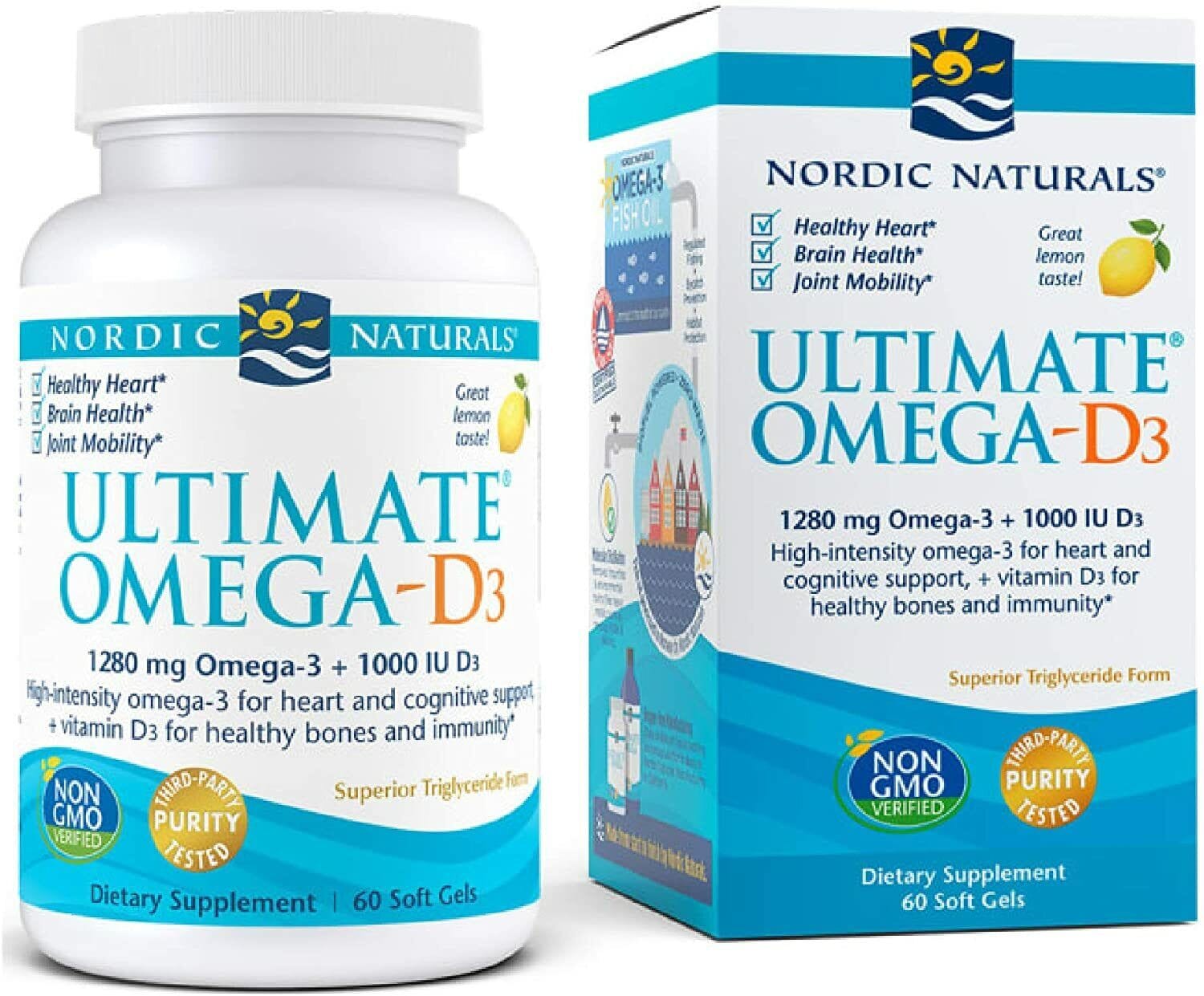 Nordic Naturals Ultimate Omega-D3, 1280mg 60 Softgels Omega®-D3