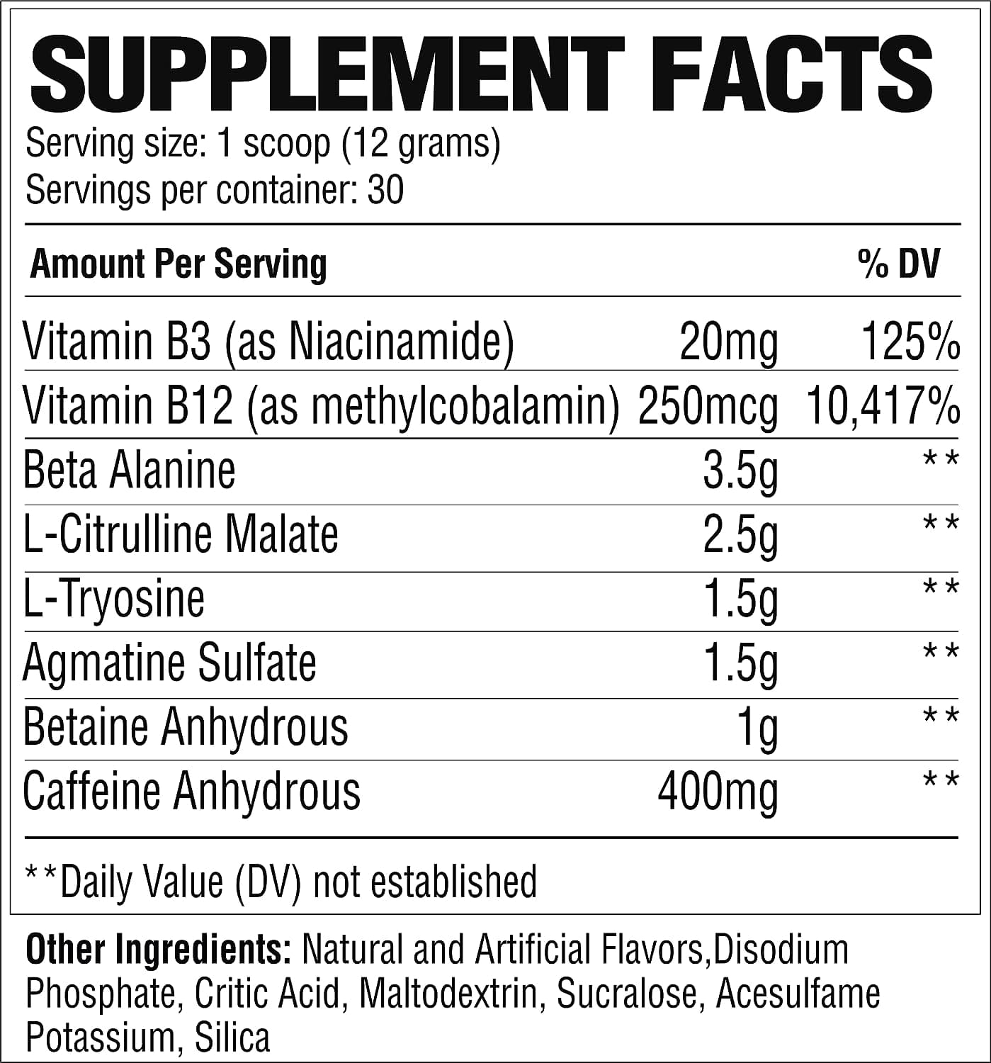 RAW Nutrition Pre Extreme High Stim Pre-Workout