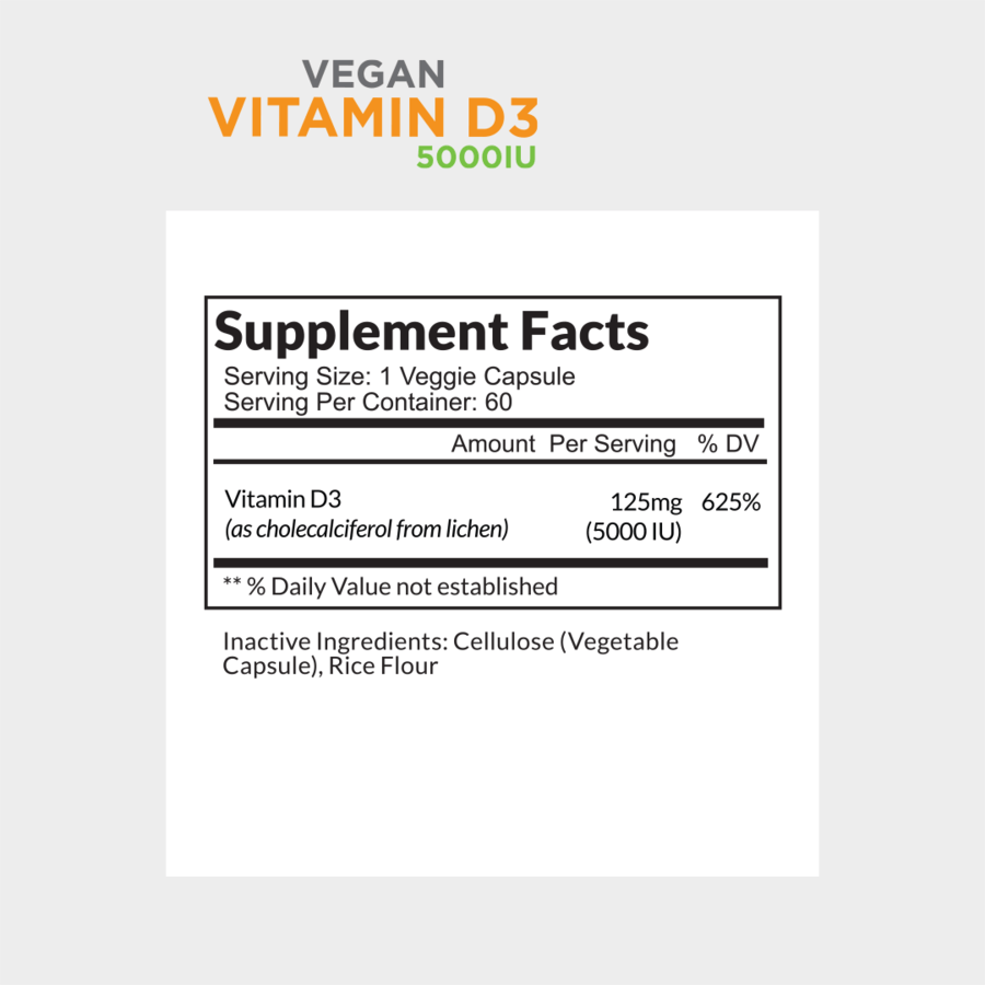 SELFeVegan Vitamin D3 5000iuVitamin D3RED SUPPS